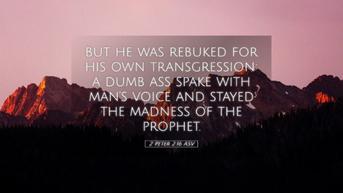Picture 05 - 2 Peter 2:16 ASV Desktop Wallpaper - but he was rebuked for his own transgression: a - Desktop Bible Verse Wallpaper
