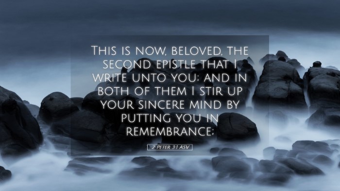 Picture 05 - 2 Peter 3:1 ASV Desktop Wallpaper - This is now, beloved, the second epistle that I - Desktop Bible Verse Wallpaper