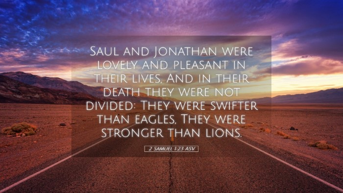 Picture 05 - 2 Samuel 1:23 ASV Desktop Wallpaper - Saul and Jonathan were lovely and pleasant in - Desktop Bible Verse Wallpaper