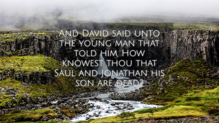 Picture 05 - 2 Samuel 1:5 ASV Desktop Wallpaper - And David said unto the young man that told him, - Desktop Bible Verse Wallpaper