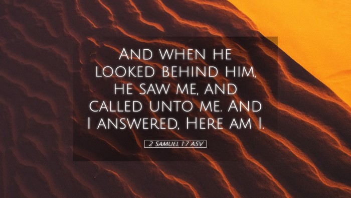 Picture 05 - 2 Samuel 1:7 ASV Desktop Wallpaper - And when he looked behind him, he saw me, and - Desktop Bible Verse Wallpaper
