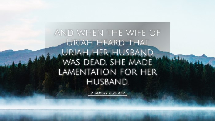 Picture 05 - 2 Samuel 11:26 ASV Desktop Wallpaper - And when the wife of Uriah heard that Uriah her - Desktop Bible Verse Wallpaper