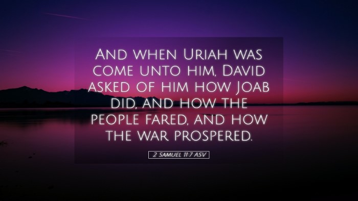Picture 05 - 2 Samuel 11:7 ASV Desktop Wallpaper - And when Uriah was come unto him, David asked of - Desktop Bible Verse Wallpaper