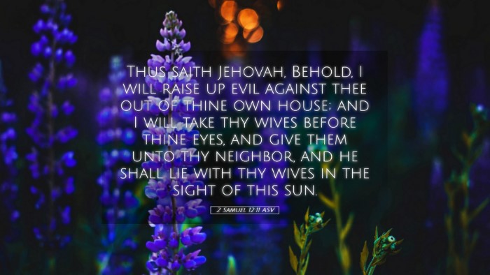Picture 05 - 2 Samuel 12:11 ASV Desktop Wallpaper - Thus saith Jehovah, Behold, I will raise up evil - Desktop Bible Verse Wallpaper