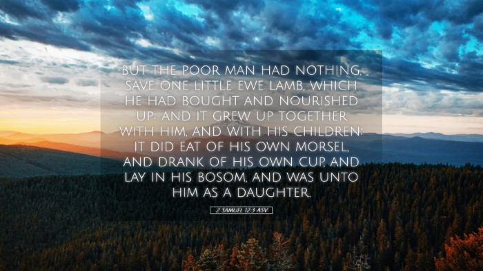 Picture 05 - 2 Samuel 12:3 ASV Desktop Wallpaper - but the poor man had nothing, save one little ewe - Desktop Bible Verse Wallpaper
