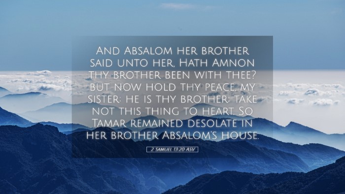 Picture 05 - 2 Samuel 13:20 ASV Desktop Wallpaper - And Absalom her brother said unto her, Hath Amnon - Desktop Bible Verse Wallpaper