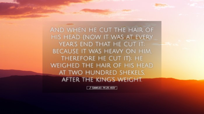 Picture 05 - 2 Samuel 14:26 ASV Desktop Wallpaper - And when he cut the hair of his head (now it was - Desktop Bible Verse Wallpaper