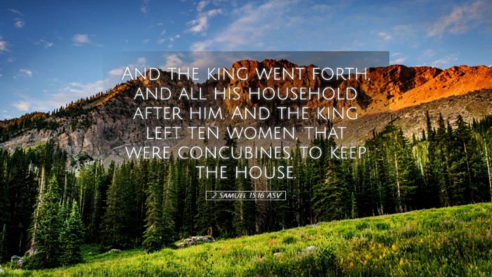 Picture 05 - 2 Samuel 15:16 ASV Desktop Wallpaper - And the king went forth, and all his household - Desktop Bible Verse Wallpaper