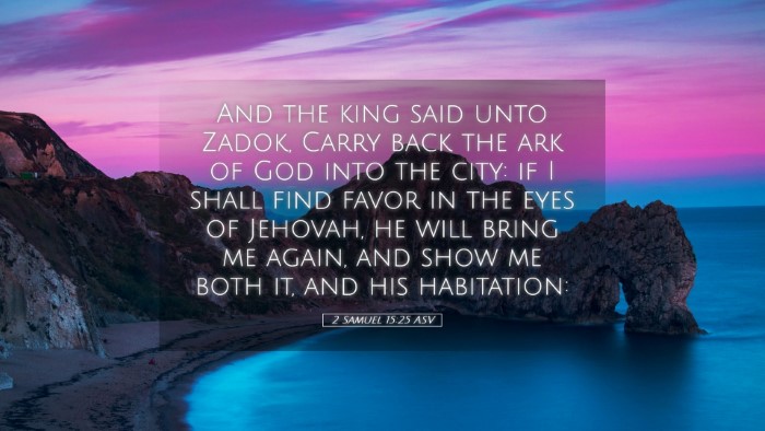 Picture 05 - 2 Samuel 15:25 ASV Desktop Wallpaper - And the king said unto Zadok, Carry back the ark - Desktop Bible Verse Wallpaper
