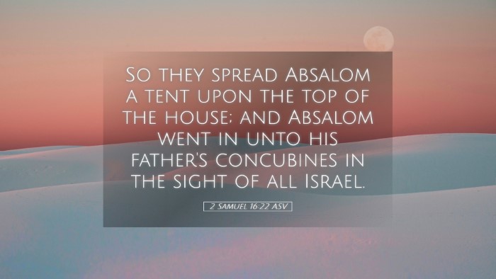 Picture 05 - 2 Samuel 16:22 ASV Desktop Wallpaper - So they spread Absalom a tent upon the top of the - Desktop Bible Verse Wallpaper