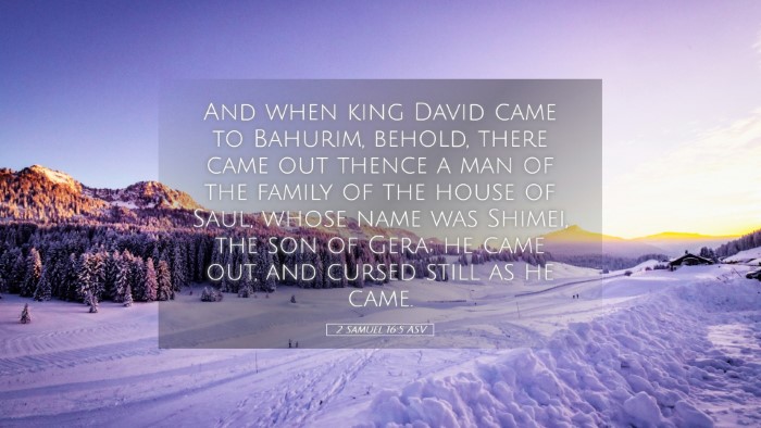 Picture 05 - 2 Samuel 16:5 ASV Desktop Wallpaper - And when king David came to Bahurim, behold, - Desktop Bible Verse Wallpaper