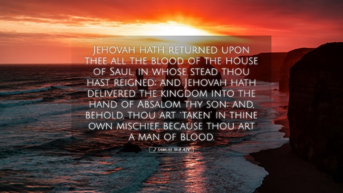 Picture 05 - 2 Samuel 16:8 ASV Desktop Wallpaper - Jehovah hath returned upon thee all the blood of - Desktop Bible Verse Wallpaper