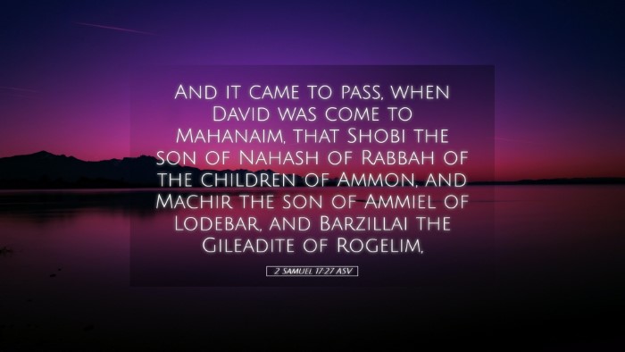 Picture 05 - 2 Samuel 17:27 ASV Desktop Wallpaper - And it came to pass, when David was come to - Desktop Bible Verse Wallpaper