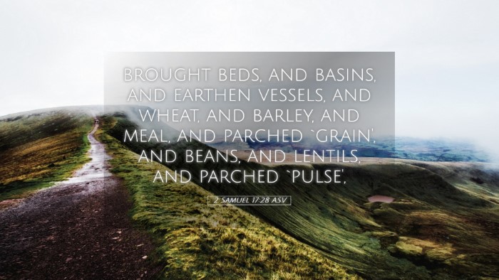 Picture 05 - 2 Samuel 17:28 ASV Desktop Wallpaper - brought beds, and basins, and earthen vessels, - Desktop Bible Verse Wallpaper