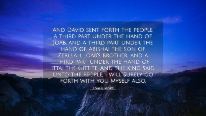 Picture 05 - 2 Samuel 18:2 ASV Desktop Wallpaper - And David sent forth the people, a third part - Desktop Bible Verse Wallpaper
