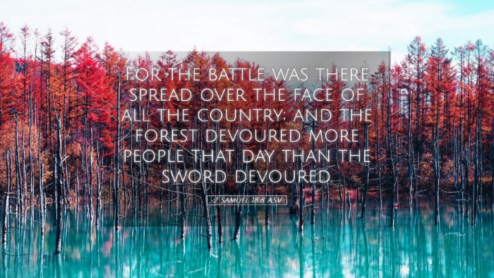 Picture 05 - 2 Samuel 18:8 ASV Desktop Wallpaper - For the battle was there spread over the face of - Desktop Bible Verse Wallpaper