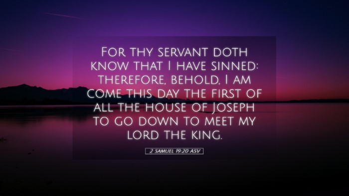 Picture 05 - 2 Samuel 19:20 ASV Desktop Wallpaper - For thy servant doth know that I have sinned: - Desktop Bible Verse Wallpaper