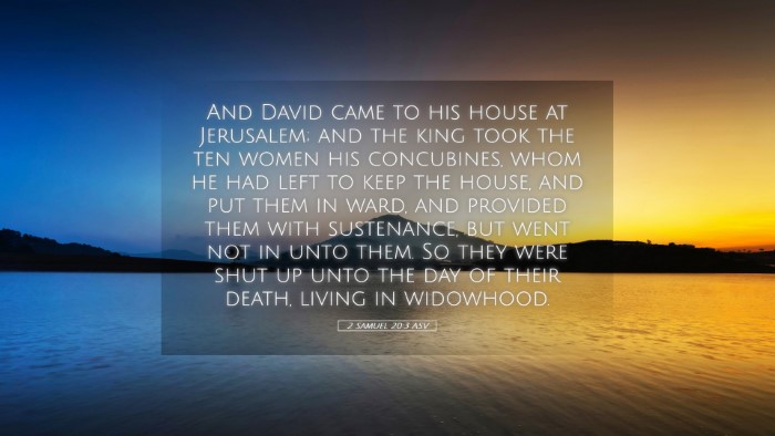Picture 05 - 2 Samuel 20:3 ASV Desktop Wallpaper - And David came to his house at Jerusalem; and the - Desktop Bible Verse Wallpaper