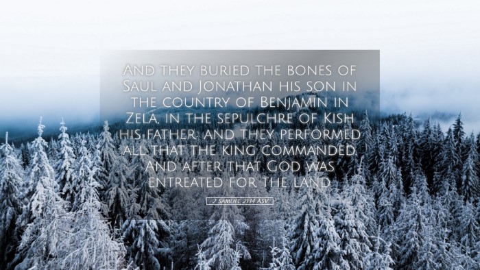 Picture 05 - 2 Samuel 21:14 ASV Desktop Wallpaper - And they buried the bones of Saul and Jonathan - Desktop Bible Verse Wallpaper