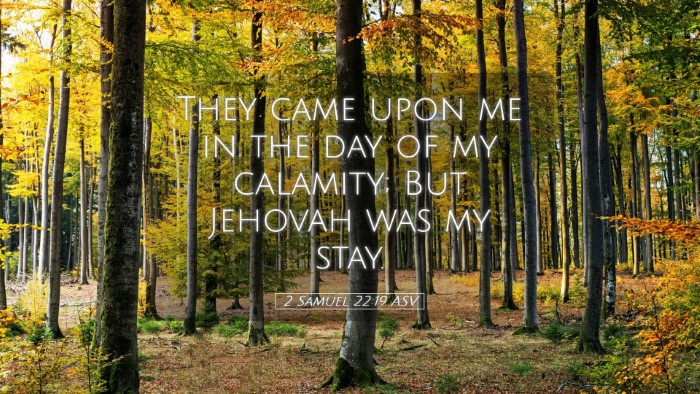 Picture 05 - 2 Samuel 22:19 ASV Desktop Wallpaper - They came upon me in the day of my calamity; But - Desktop Bible Verse Wallpaper