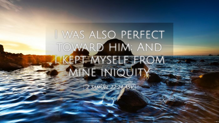 Picture 05 - 2 Samuel 22:24 ASV Desktop Wallpaper - I was also perfect toward him; And I kept myself - Desktop Bible Verse Wallpaper