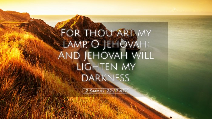 Picture 05 - 2 Samuel 22:29 ASV Desktop Wallpaper - For thou art my lamp, O Jehovah; And Jehovah will - Desktop Bible Verse Wallpaper