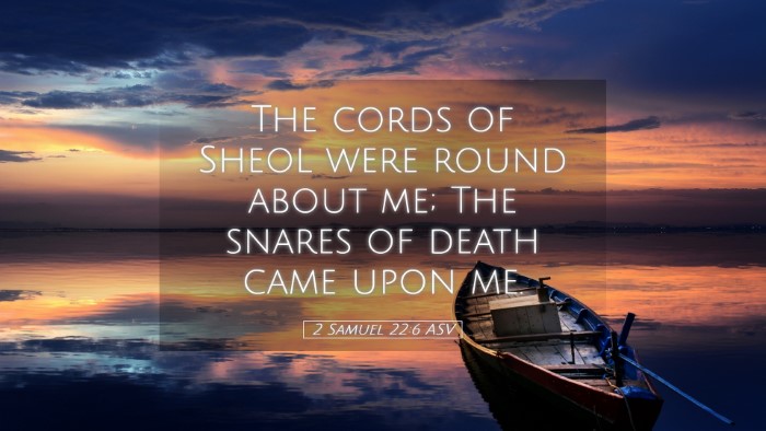 Picture 05 - 2 Samuel 22:6 ASV Desktop Wallpaper - The cords of Sheol were round about me; The - Desktop Bible Verse Wallpaper