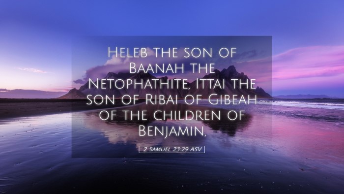 Picture 05 - 2 Samuel 23:29 ASV Desktop Wallpaper - Heleb the son of Baanah the Netophathite, Ittai - Desktop Bible Verse Wallpaper