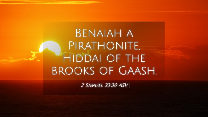 Picture 05 - 2 Samuel 23:30 ASV Desktop Wallpaper - Benaiah a Pirathonite, Hiddai of the brooks of - Desktop Bible Verse Wallpaper