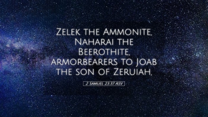 Picture 05 - 2 Samuel 23:37 ASV Desktop Wallpaper - Zelek the Ammonite, Naharai the Beerothite, - Desktop Bible Verse Wallpaper