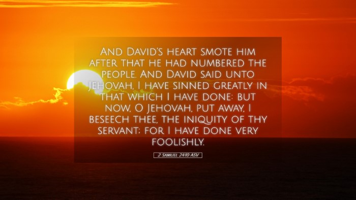 Picture 05 - 2 Samuel 24:10 ASV Desktop Wallpaper - And David's heart smote him after that he had - Desktop Bible Verse Wallpaper