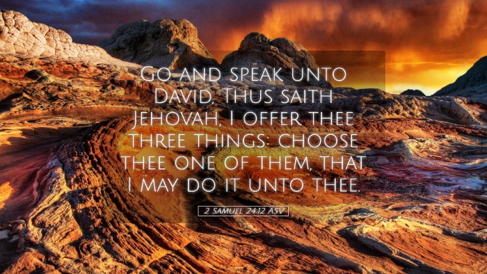 Picture 05 - 2 Samuel 24:12 ASV Desktop Wallpaper - Go and speak unto David, Thus saith Jehovah, I - Desktop Bible Verse Wallpaper