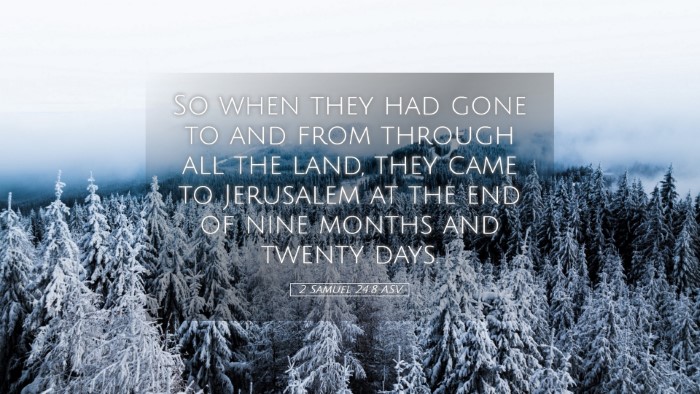 Picture 05 - 2 Samuel 24:8 ASV Desktop Wallpaper - So when they had gone to and from through all the - Desktop Bible Verse Wallpaper