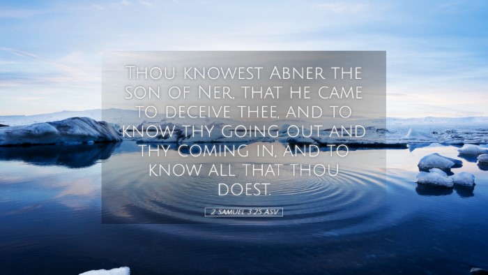 Picture 05 - 2 Samuel 3:25 ASV Desktop Wallpaper - Thou knowest Abner the son of Ner, that he came - Desktop Bible Verse Wallpaper