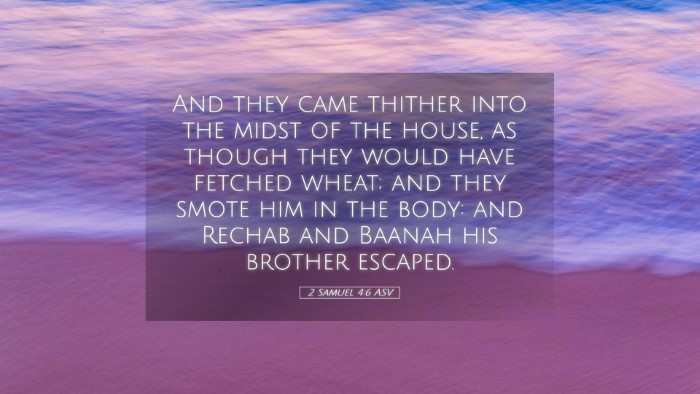 Picture 05 - 2 Samuel 4:6 ASV Desktop Wallpaper - And they came thither into the midst of the - Desktop Bible Verse Wallpaper
