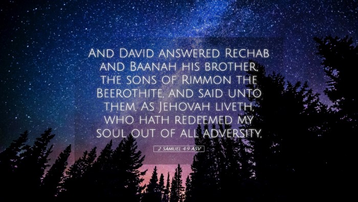 Picture 05 - 2 Samuel 4:9 ASV Desktop Wallpaper - And David answered Rechab and Baanah his brother, - Desktop Bible Verse Wallpaper