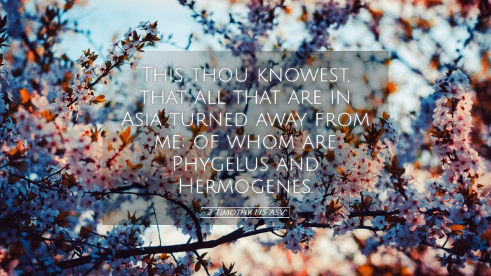 Picture 05 - 2 Timothy 1:15 ASV Desktop Wallpaper - This thou knowest, that all that are in Asia - Desktop Bible Verse Wallpaper