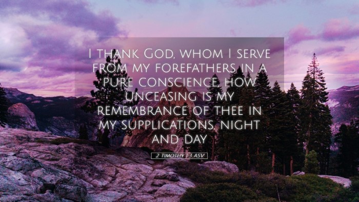 Picture 05 - 2 Timothy 1:3 ASV Desktop Wallpaper - I thank God, whom I serve from my forefathers in - Desktop Bible Verse Wallpaper
