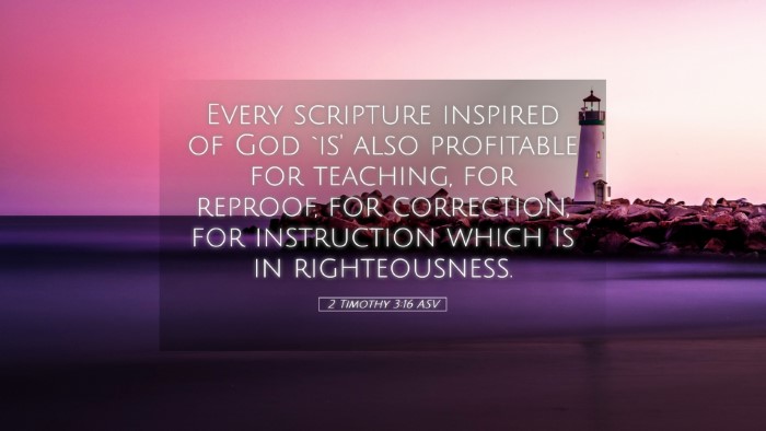 Picture 05 - 2 Timothy 3:16 ASV Desktop Wallpaper - Every scripture inspired of God `is' also - Desktop Bible Verse Wallpaper