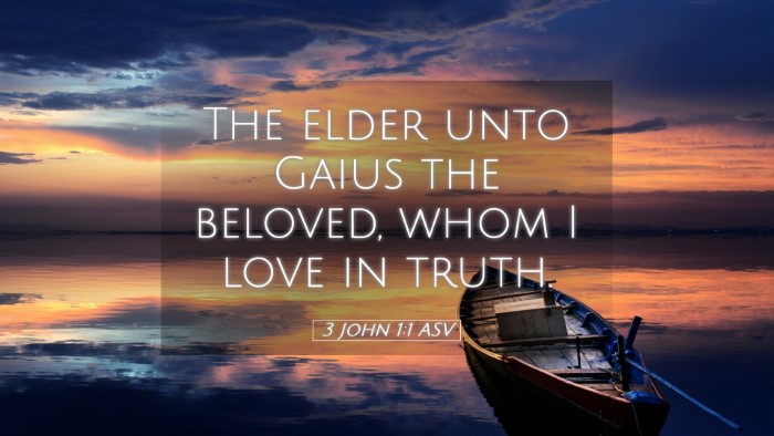 Picture 05 - 3 John 1:1 ASV Desktop Wallpaper - The elder unto Gaius the beloved, whom I love in - Desktop Bible Verse Wallpaper