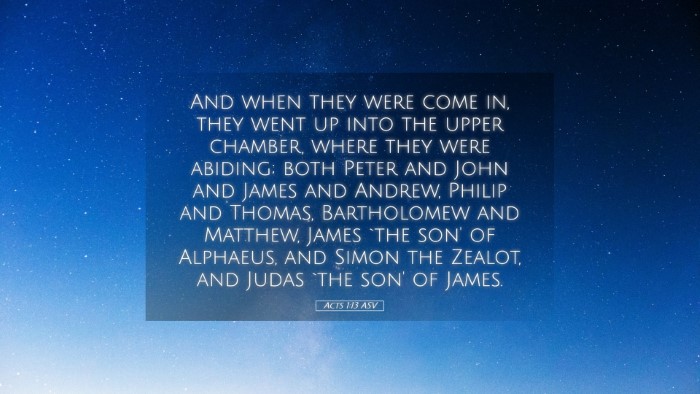 Picture 05 - Acts 1:13 ASV Desktop Wallpaper - And when they were come in, they went up into the - Desktop Bible Verse Wallpaper