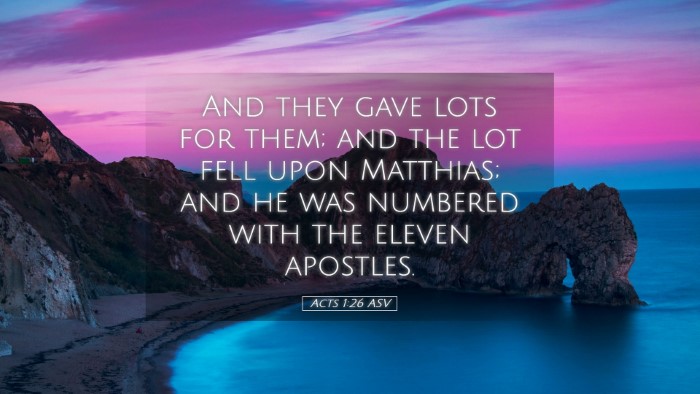 Picture 05 - Acts 1:26 ASV Desktop Wallpaper - And they gave lots for them; and the lot fell - Desktop Bible Verse Wallpaper