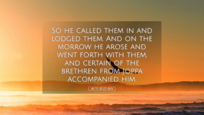 Picture 05 - Acts 10:23 ASV Desktop Wallpaper - So he called them in and lodged them. And on the - Desktop Bible Verse Wallpaper