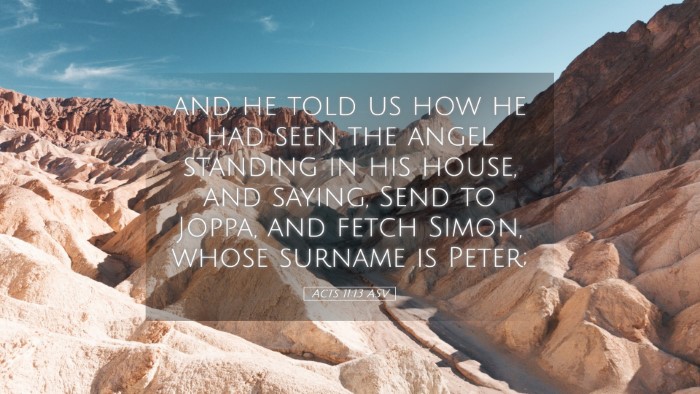 Picture 05 - Acts 11:13 ASV Desktop Wallpaper - and he told us how he had seen the angel standing - Desktop Bible Verse Wallpaper