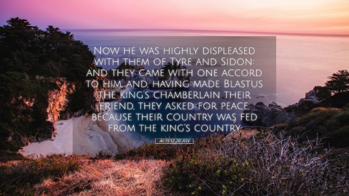 Picture 05 - Acts 12:20 ASV Desktop Wallpaper - Now he was highly displeased with them of Tyre - Desktop Bible Verse Wallpaper