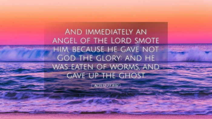 Picture 05 - Acts 12:23 ASV Desktop Wallpaper - And immediately an angel of the Lord smote him, - Desktop Bible Verse Wallpaper