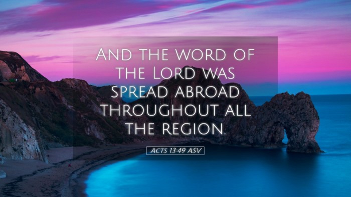 Picture 05 - Acts 13:49 ASV Desktop Wallpaper - And the word of the Lord was spread abroad - Desktop Bible Verse Wallpaper