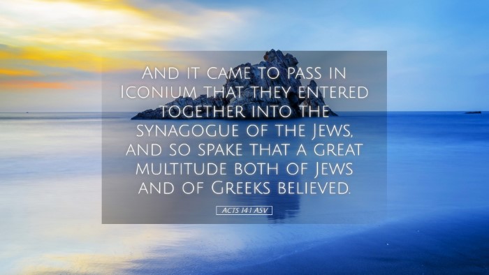 Picture 05 - Acts 14:1 ASV Desktop Wallpaper - And it came to pass in Iconium that they entered - Desktop Bible Verse Wallpaper