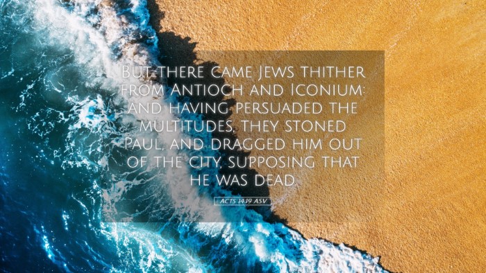 Picture 05 - Acts 14:19 ASV Desktop Wallpaper - But there came Jews thither from Antioch and - Desktop Bible Verse Wallpaper