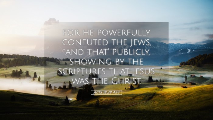 Picture 05 - Acts 18:28 ASV Desktop Wallpaper - for he powerfully confuted the Jews, `and that' - Desktop Bible Verse Wallpaper